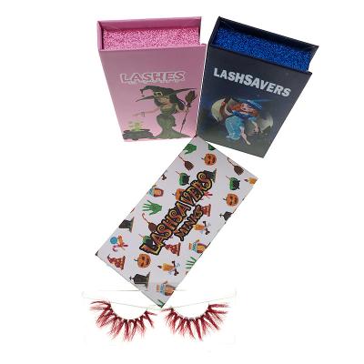 China Special Holiday Mink Crisscross Colored Eyelash Strips With Custom Wrapping for sale