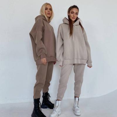 China New QUICK DRY casual sports suits hooded sweatshirt and comfortable pants and simple two-piece sets female for sale