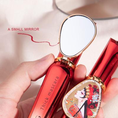 China High Quality Waterproof Long-Lasting Waterproof Makeup Eye Mascara Dense Curved Fiber Mascara With Small Mirror for sale