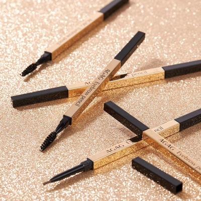 China Small Waterproof Gold Bars Eyebrow Pencil Factory Wholesale Accept Customized Services Waterproof Small Triangle Eyebrow Pencil for sale