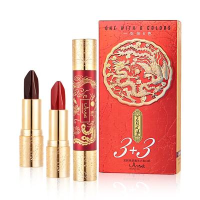 China Private Label 6 Color Matte Lipstick Cosmetic Lipbalm Velvet Makeup Vegan Porcelain Red Lipstick Sunscreen for sale