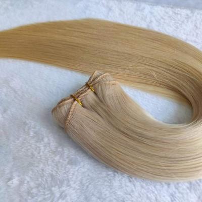 China European Double Wefted Remy Human Hair Extension, Silky Straight Wave Human Weft Extensions Of A Virgin Distributor Ponytail Hair for sale