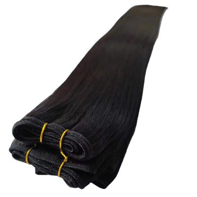 China 100% Virgin European Double Wave Human Hair Extensions Silky Straight Double Drawn Human Hair Weft Extensions Customized Color for sale