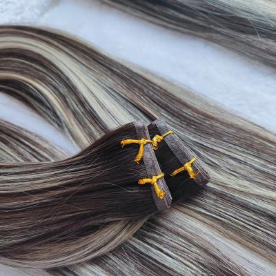 China Indian 2022 New Product Silky Wave 12A Virgin Hair Grade Straight And Russia Hair Extension Remy Blonde Invisible Pu Weft for sale