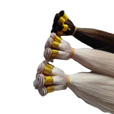 China 2022 Newcomer Russia Virgin Silky Straight Grade Long Wave Time Past 1 Year Double Hand Drawn Tied Wefts Hair Extensions for sale