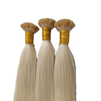 China 100% Virgin Silky Straight Blonde Double Wave Human Hair Prebonded Hair Extension No Tip Keratin Flat Hair Shedding Extension for sale