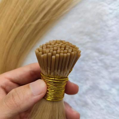 China Silky Straight Wave CUSTOMIZED Grade Virgin Cuticle Double Cuticle Hair Extension 100% Prebonded Top Human Hair Colored Keratin Hair for sale