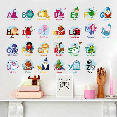 China WALL STICKER Cartoon Animal Alphabet Numbers Classroom Wall Stickers for sale