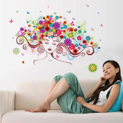 China WALL STICKER Decoration Flower Wall Stickers Colorful Home Girl for sale