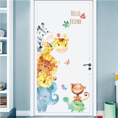 China Cartoon Self Adhesive Door Wall Room Decor WALL STICKER Kids Wooden PVC Sticker for sale