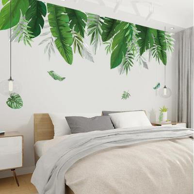 China Removable WALL STICKER Home Decor Leaf Wall Sticker Large Green Mural for sale