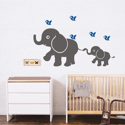 China Decorative Self Adhesive Vinyl Cute Elephant Wall Decal Sticker For Baby Room for sale