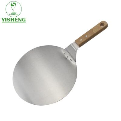 China Sustainable Pizza Paddle Wooden Handle Pizza Stick Non Peel With Aluminum Steel for sale