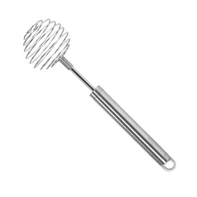 China Sustainable Stainless Steel Egg Beater Semi-automatic Multi Function Ball Shape Egg Beater for sale