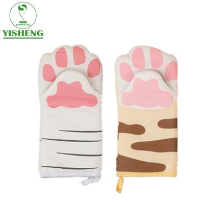 China Hot Selling Traditional In Stock Kitchen Oven Glove Cat Paw Oven Gloves for sale