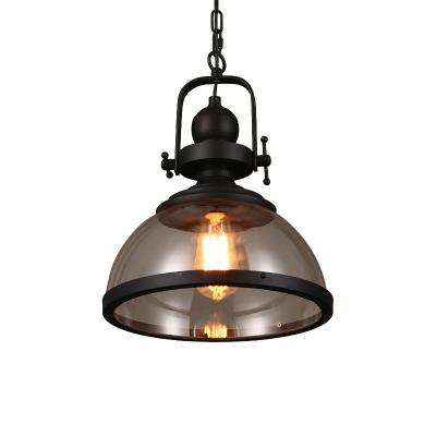 China Industrial Retro Vintage Kitchen Restaurant Lamp Black Iron Hanging Decorative Pendant Light for sale