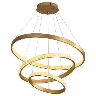 China Circle Chandelier Artdecolite Light Luxury Gold Stair Light Dining Room Ring Shape Led Lighting for sale