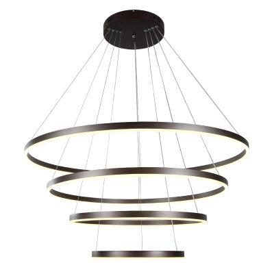 China Modern decorative 18w modern circle led ring copper chandelier for living room led pendant light for sale