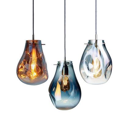 China ART Designer Contemporary Amber Gray Modern Glass Chandeliers Modern Glass Pendant Lamp for Home Decoration for sale