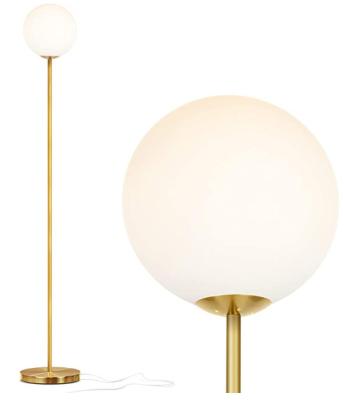 China Mid Century Modern Standing Lighting Glass Globe Floor Lamp For Living Rooms Bedroom &Office for sale