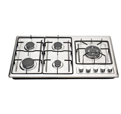 China Gas Stove Commercial Home Kitchen Appliance Built In 5 Burner Gas Hob Super Flame Gas Stove Stainless Steel for sale