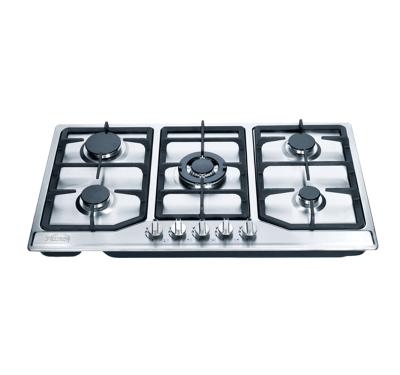 China Commercial cooking appliances worktop built in 5 burners gas stove stainless steel gas cooktop hot sale lpg skd gas hob for cooking for sale