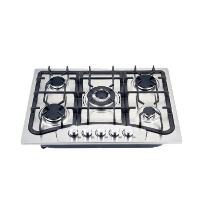 China Commercial Wholesale Appliances Stove With Built In 5 Burner Stainless Steel Propane Stoves Gas Cooker Household With Safety Device for sale