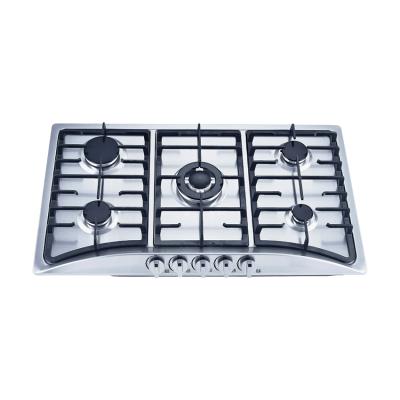 China Hot Sale Commercial Cooking Appliance Built In 5 Burner Gas Stove Easy Use Stainless Steel Gas Hob Kitchen Household With Safety Device for sale