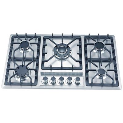 China Hotel Wholesale OEM Kitchen Appliances Gas Stove Hot Sale Easy Cleaning Built In 5 Burner Gas Hob Family Used Gas Cooker for sale