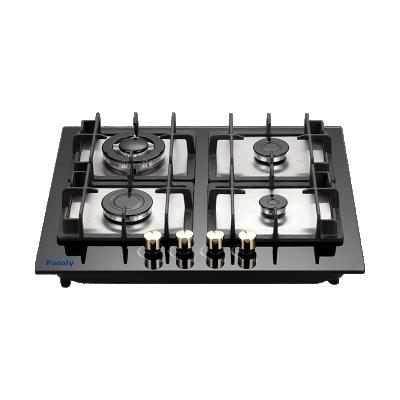 China Hotel household tempered glass professional manufacturing gas cooker built in gas hob lpg 4 burner cheap gas cooker with safety device for sale