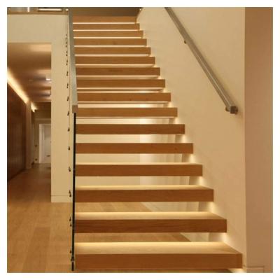 China Escalera flotante de madera sólida, escaleras de madera interiores de los pasos de la madera en venta