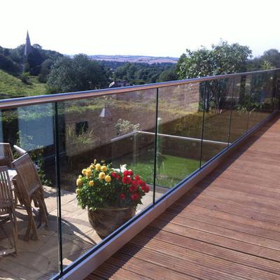 China Floor Mount Frameless Glass Balustrade System Stainless Steel 304 / 316 Te koop