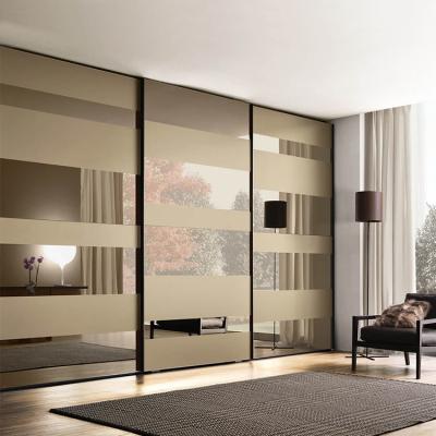 China Custom Double Locker Closet Home Bedroom Sliding Mirror Door Wardrobe for sale