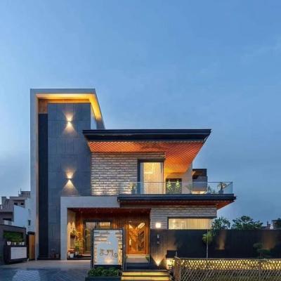 China Modern Design Light Steel Frame Prefabricated House Two Storey Luxury Prefab Villa zu verkaufen