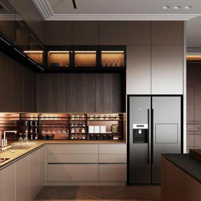 Cina Manufacturing Modern European Style Cupboard Lacquer Modular Kitchen Cabinets in vendita