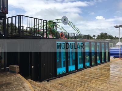 China Luxury Prefab Modern Portable Container Swimming Pool With High Strength Glass Wall en venta