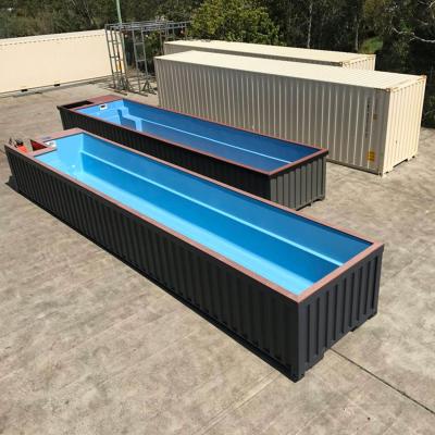 中国 40FT Prefab Customized Size And Color Container Swimming Pool By Steel Material With Electrical And Plumping System 販売のため