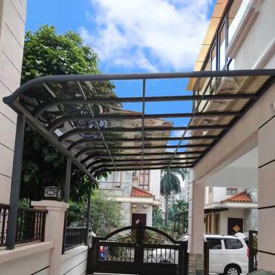 China Aluminum Polycarbonate M Shape Black Color or Customized Color Carport Shelter for House Garage en venta