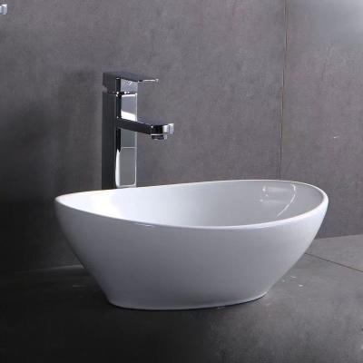 China White Vessel Sink Table Top Bathroom Ceramic Sanitary Wares Art Wash Basin zu verkaufen