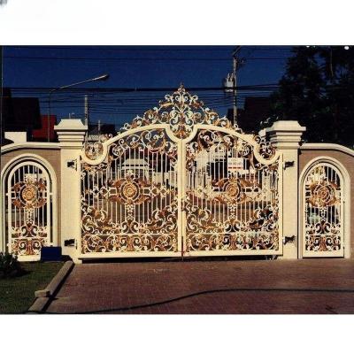 China Luxury Antique Wrought Iron Pipe Designs Main Gate for Home Garden Or Outdoors zu verkaufen