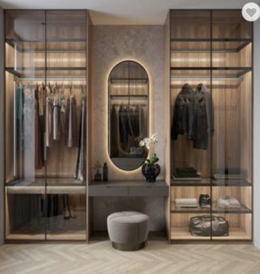 China Modern Home Plywood Customized Wardrobe Big Walk In Open Style Closet for sale