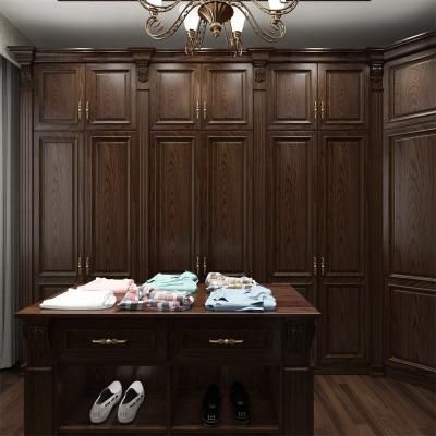 China Red Oak Walnut Modern Bedroom Wardrobe Beautiful Wooden Storage Wardrobe for sale