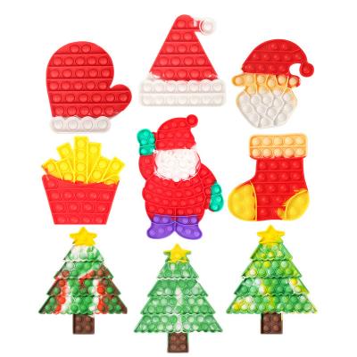 China 2021 New Arrival Snap Christmas Stirred Advent Calendar Bubble Toys Christmas Stirring Stress Push Pops Jumping YH2021 for sale