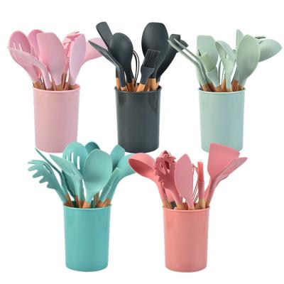 China Customized Viable Cocina Kitchen Accessories Sets 12pcs Cookware Sets With Spatula Non-Toxic Silicone Kitchen Tools for sale