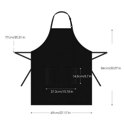 China European Modern Black Cotton Polyester Quality Home Chef BBQ Waterproof 100% Adult Food Cooking Kitchen Apron for sale