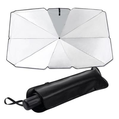 China UV Lowering Car Interior Temperatures Heat Insulation Front Windshield Parasol Foldable Car Sunshade Umbrella for sale