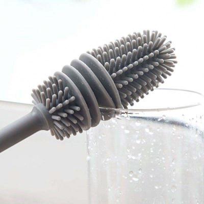 China Sustainable Long Handle Cleaning Cup Wash Brush Silicone Tall Cup Brush Kitchen Creative Cleaning Tools Cup Brush for sale