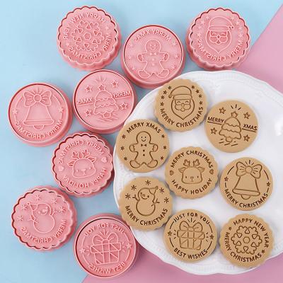 China Sustainable Christmas Cookie Mold Cartoon Gingerbread Man Snowflake Tree Flip Cake Baking Tools Cookies for sale