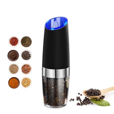 China Sustainable Kitchen Seasoning Bottle Electric Sensor Pepper Mill Gravity Sensor Stainless Steel Pepper Mill Acrylic Grinder for sale