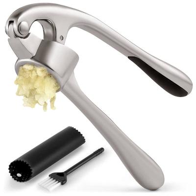 China Crush garlic Customizable Garlic Press Kitchen Utensils Manual Garlic Masher Zinc Alloy Manual Garlic Peeler Ergonomic Handle for sale